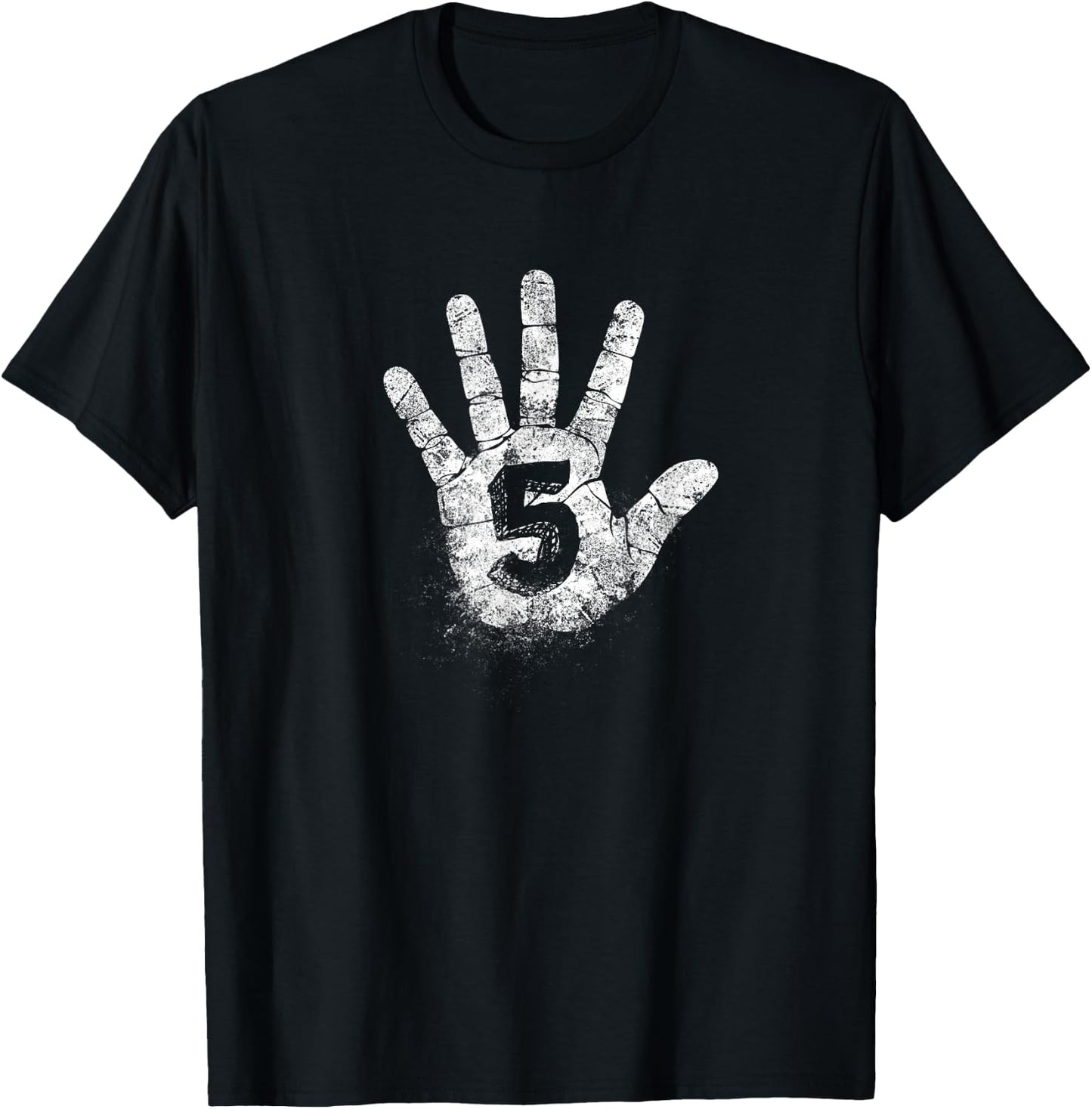 Number Five, 5 Hand Signs to Play Games High Academy Vintage T-Shirt - T-Shirt | Black