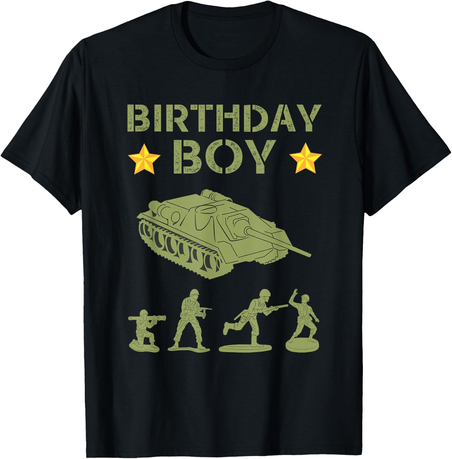 Funny Army Party Decorations Camo Birthday Boy Gift Men Kids T-Shirt - T-Shirt | Black