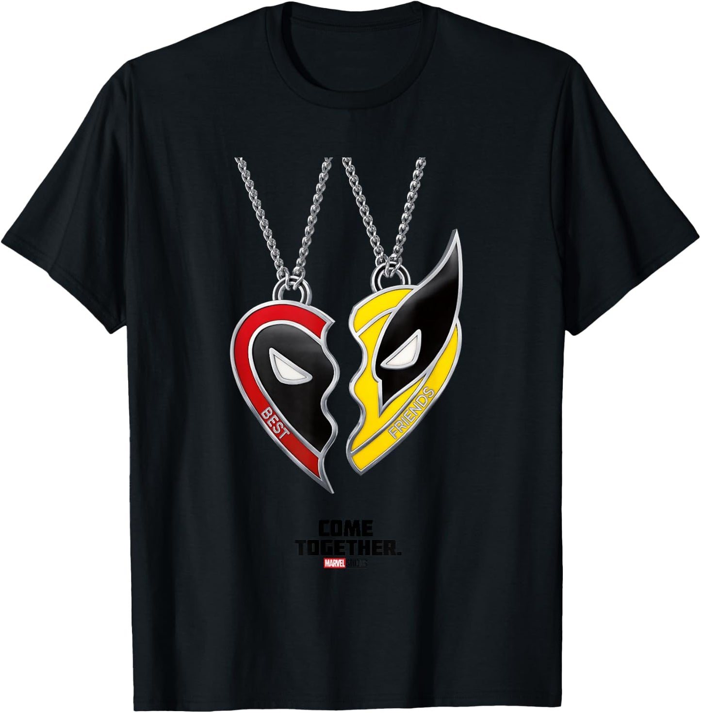 Marvel Deadpool & Wolverine Come Together Friendship Poster T-Shirt - T-Shirt | Black