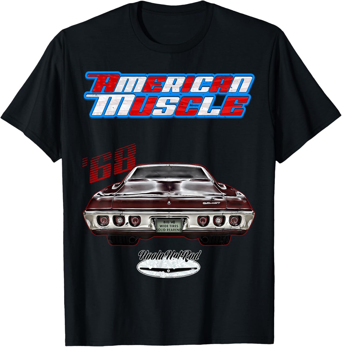 1968 Impala,Fastback,Muscle Car,Hot Rod,rusty,distressed,68 T-Shirt - T-Shirt | Black