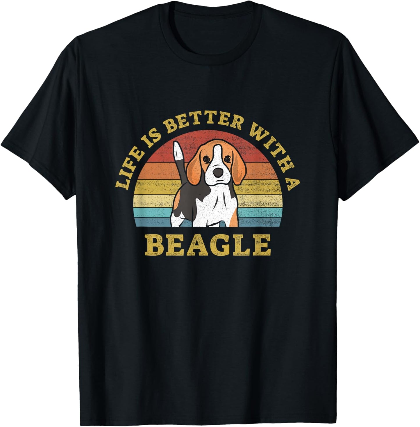 Life is Better with a Beagle Vintage Dog Design Puppy Lover T-Shirt - T-Shirt | Black