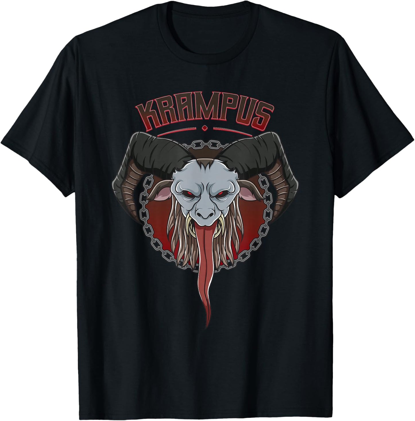 Krampus Horned Goat Demon Christmas Gift T-Shirt - T-Shirt | Black