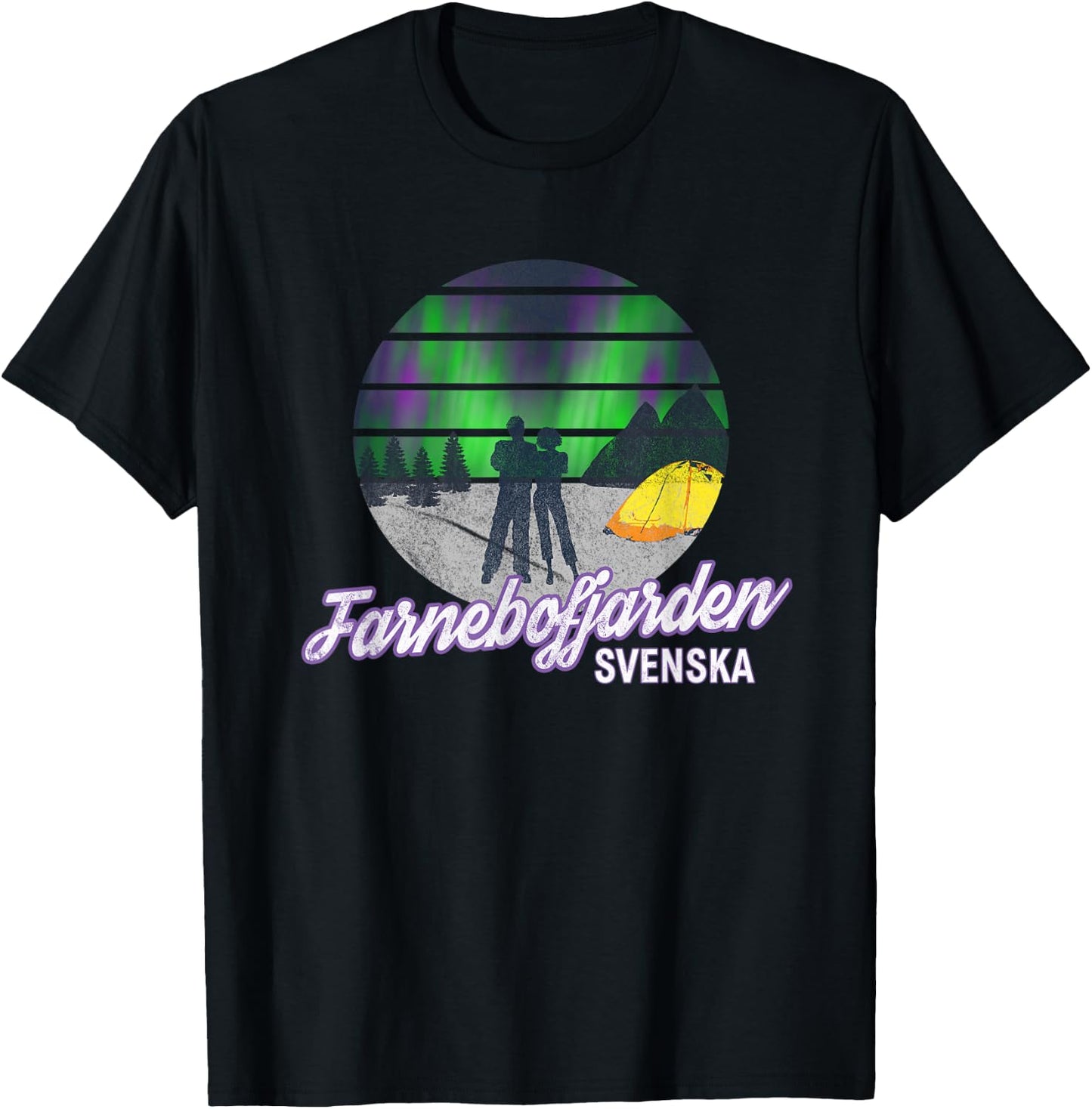 Farnebofjarden Park Sweden Svenska Northern Lights T-Shirt - T-Shirt | Black