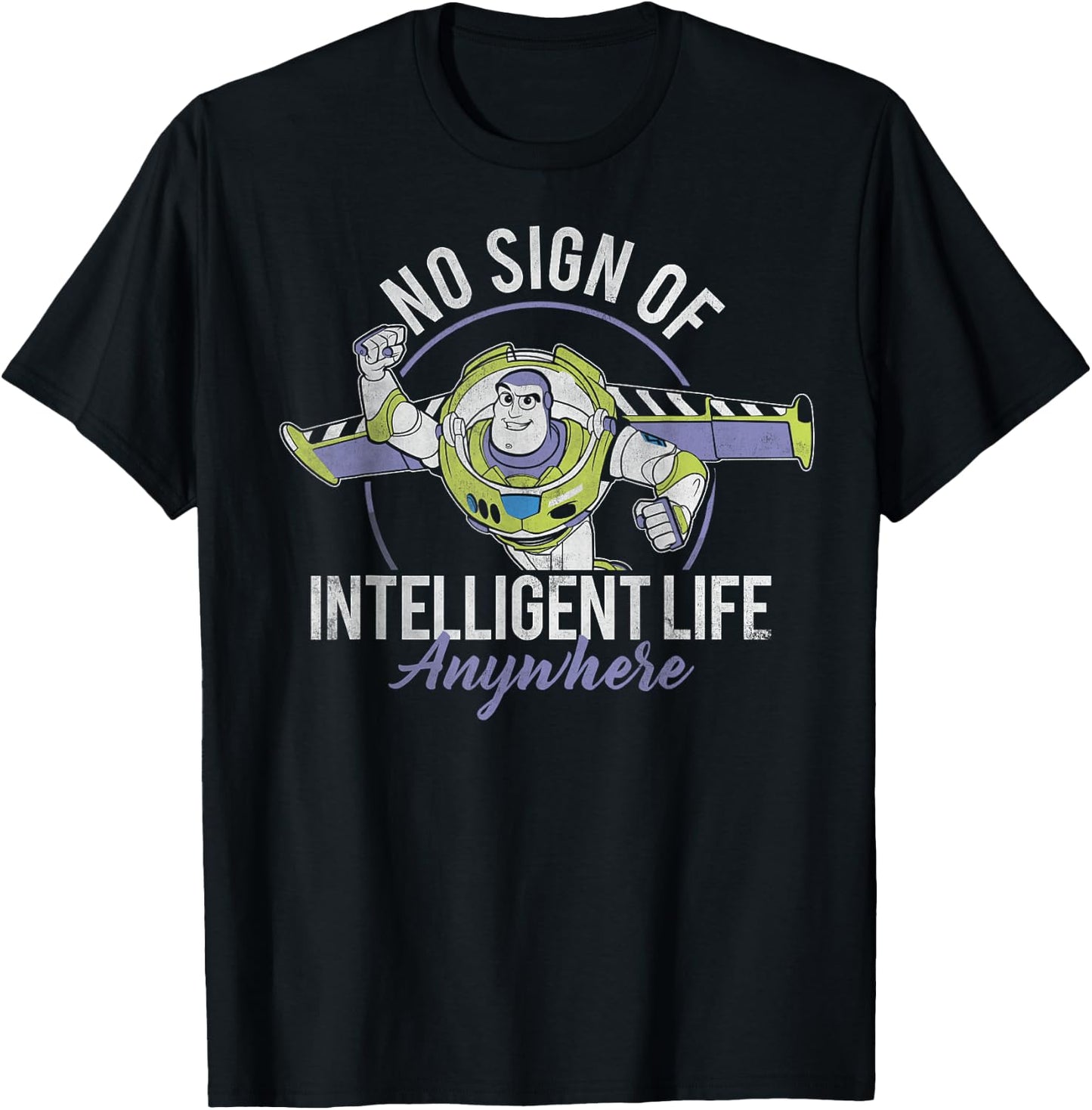 Disney Pixar Toy Story Buzz No Sign of Intelligent Life T-Shirt - T-Shirt | Black
