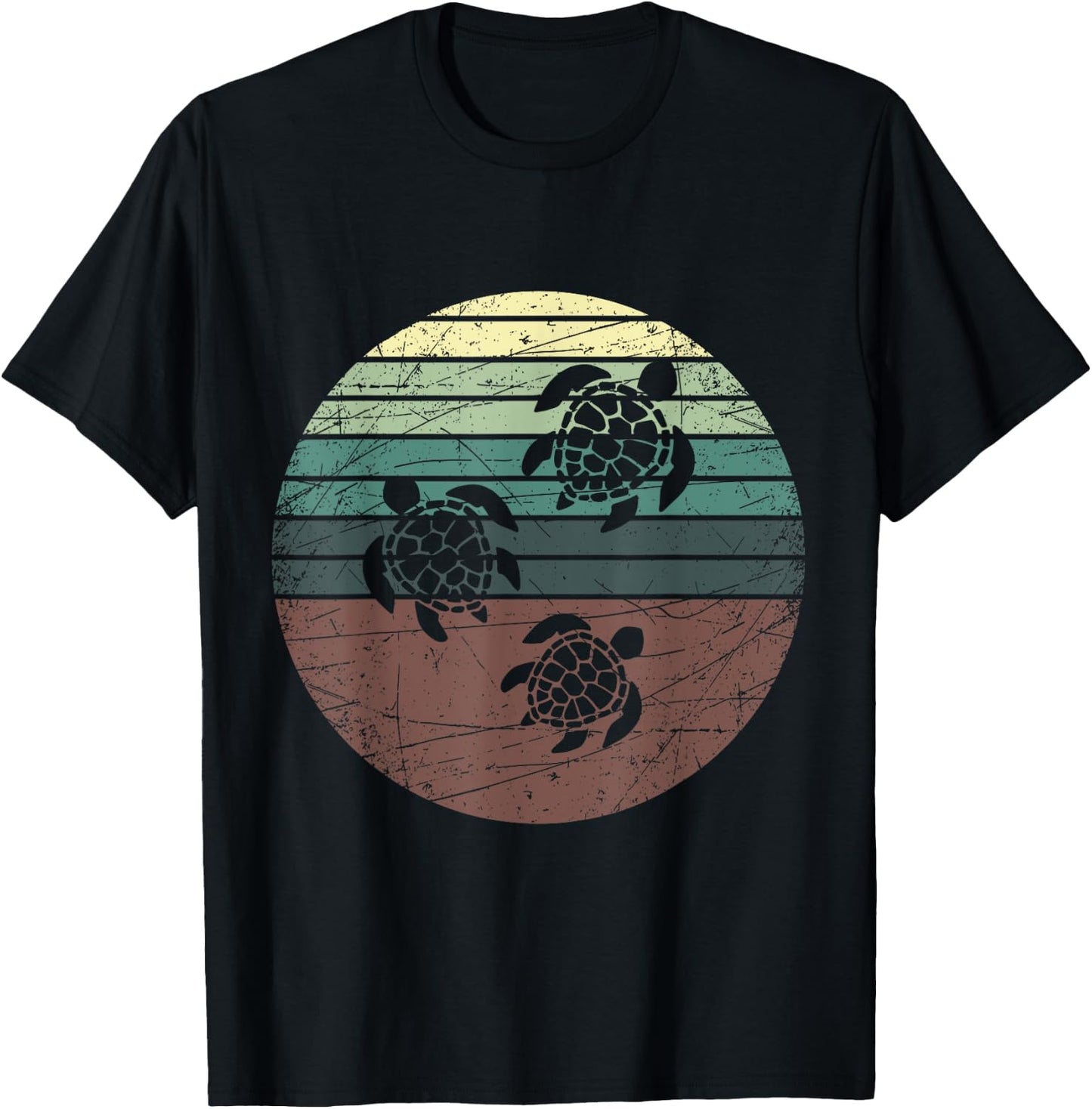 Retro Sea Turtle T-Shirt - T-Shirt | Black