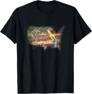 Life, Liberty, and the Pursuit of Happy Hour T-Shirt - T-Shirt | Black