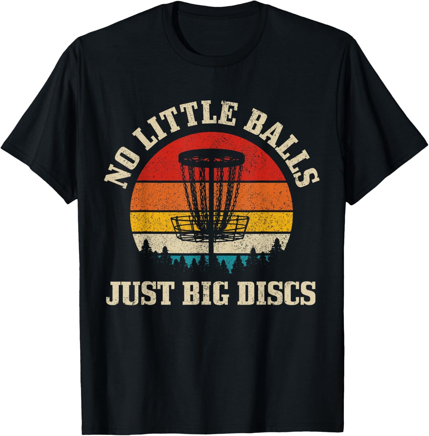 No Little Balls Just Big Discs Vintage Disc Golf Frisbee T-Shirt - T-Shirt | Black