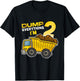 Kids Dump Everything I'm 2 Truck 2 Years Old 2nd Birthday Boy T-Shirt - T-Shirt | Black