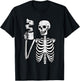 Halloween Skeleton Coffee Funny Costume Men Women Kids Boys T-Shirt - T-Shirt | Black