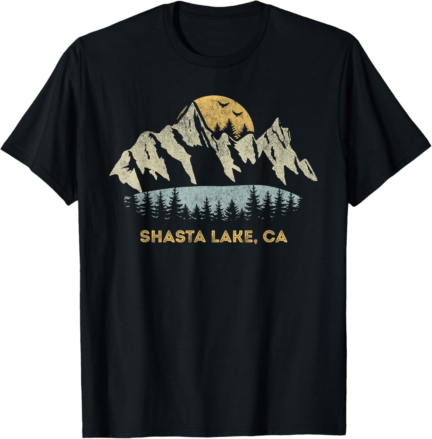 Shasta Lake California Mountain Sunset Sunrise CA T-Shirt - T-Shirt | Black