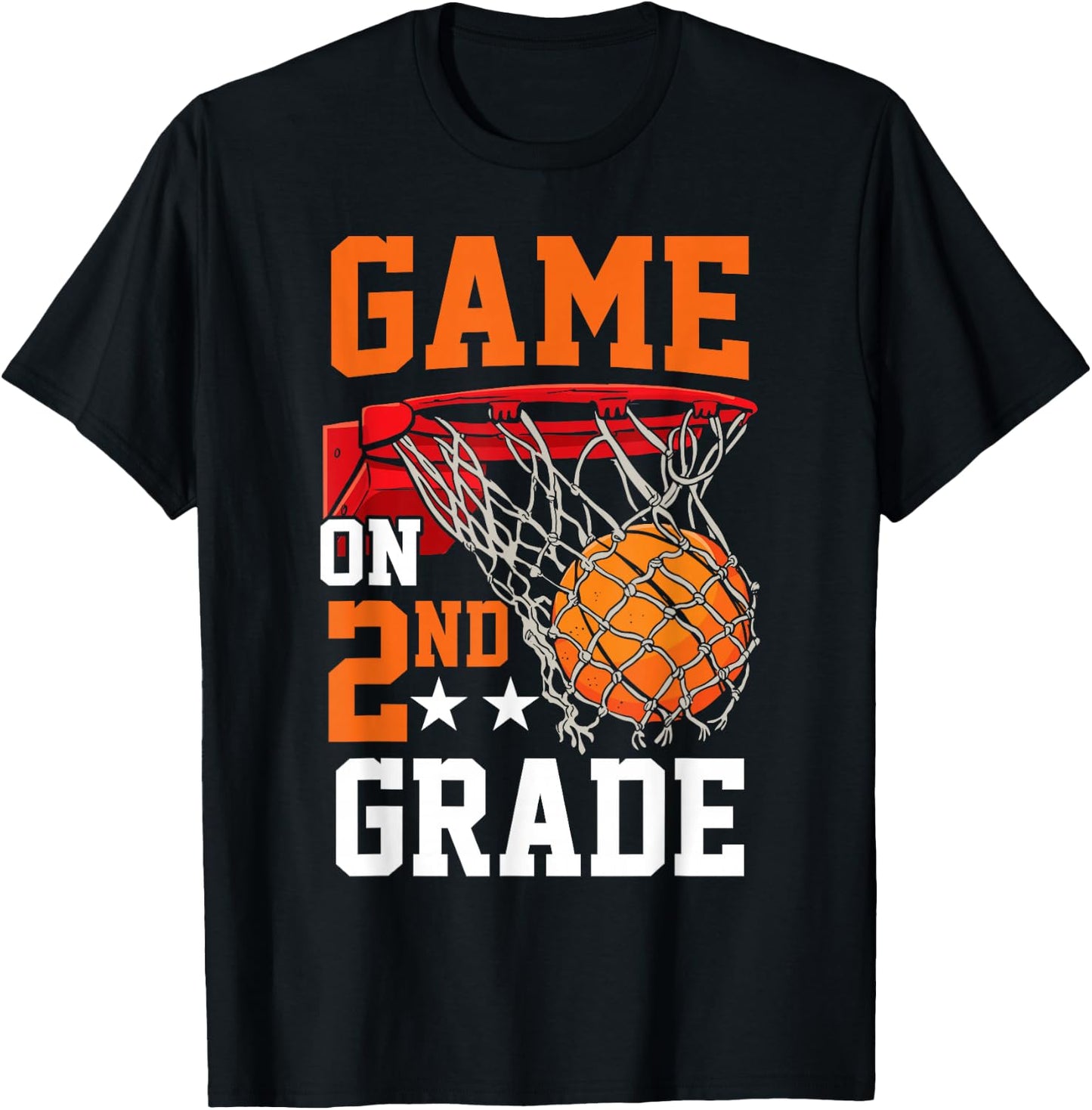 Second Grade Game on Basketball Back To School 2nd Grade T-Shirt - T-Shirt | Black