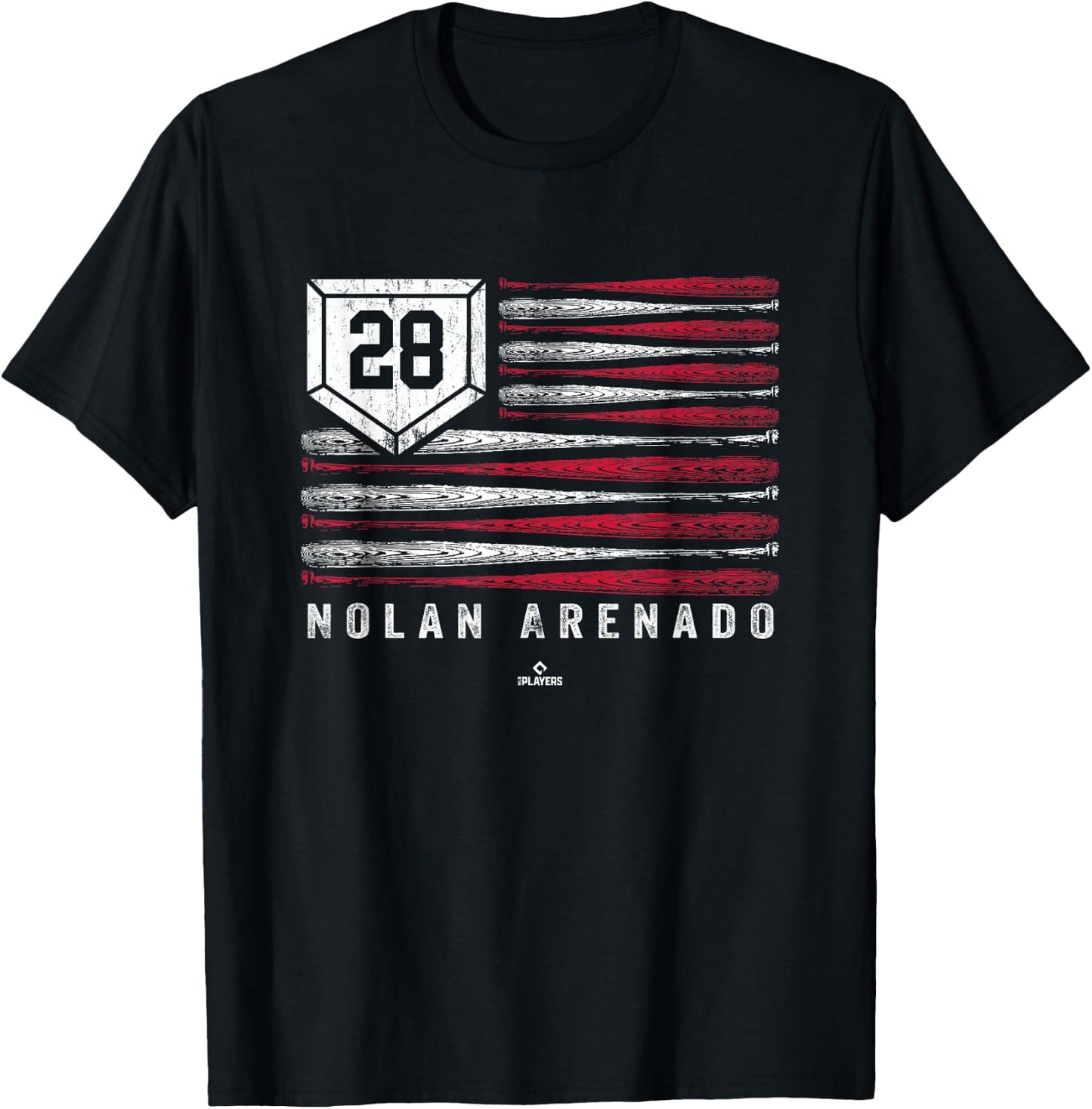 Vintage US Flag Baseball Stripes Nolan Arenado St Louis T-Shirt - T-Shirt | Black