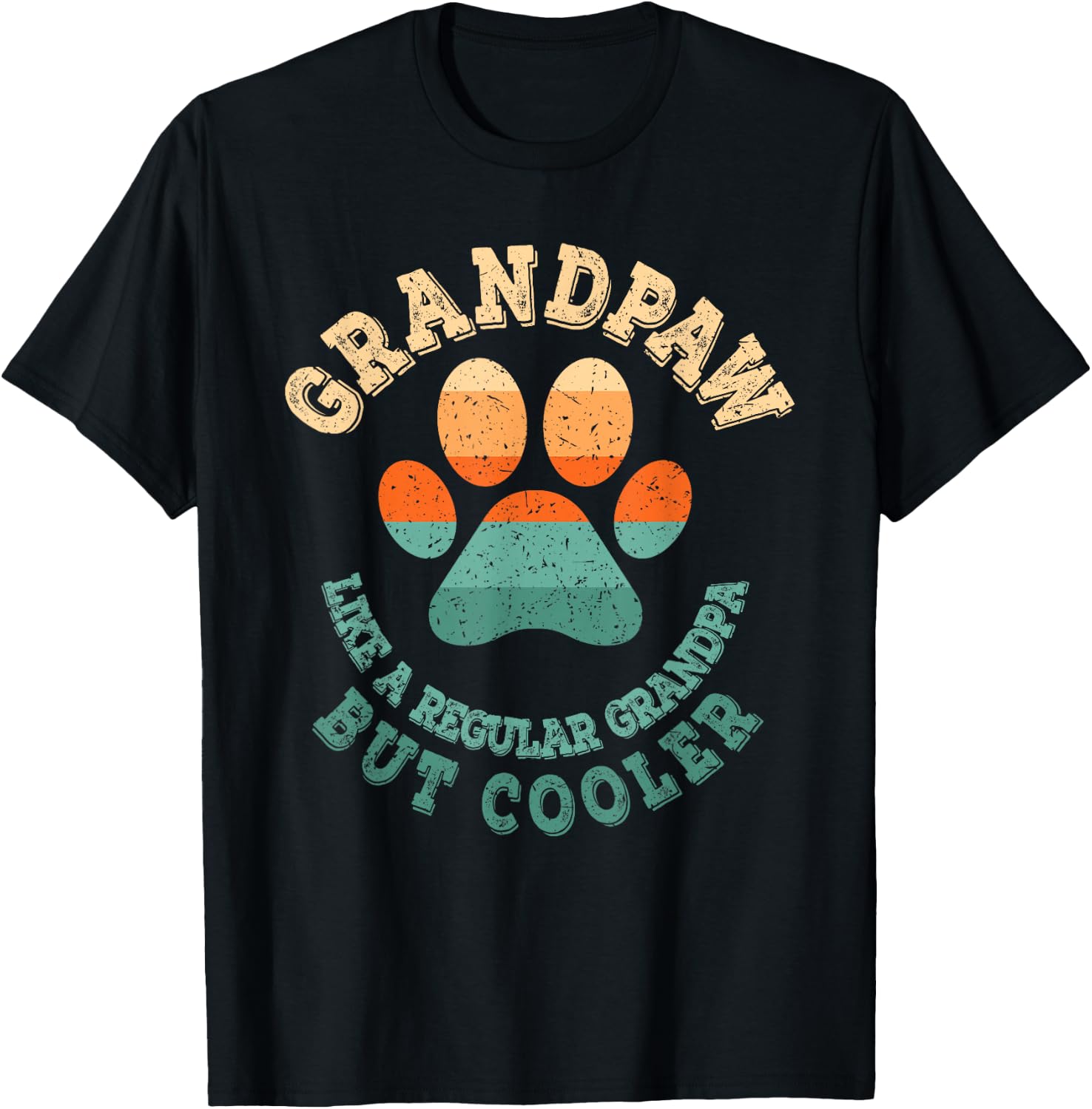 Grandpaw Dog Grandpa Grandfather Funny Grand Paw Retro Men T-Shirt - T-Shirt | Black