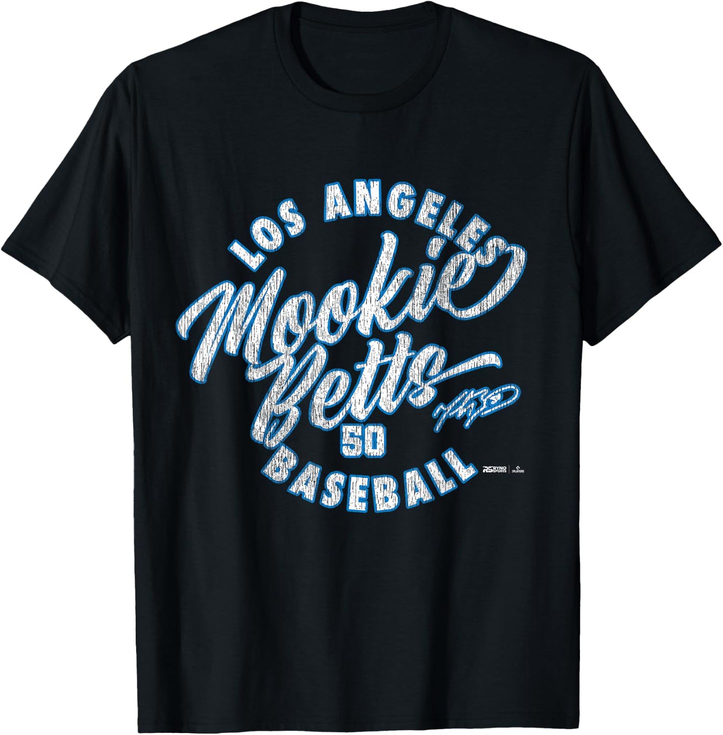 Mookie Betts Los Angeles Baseball Vintage Cursive MLBPA T-Shirt - T-Shirt | Black