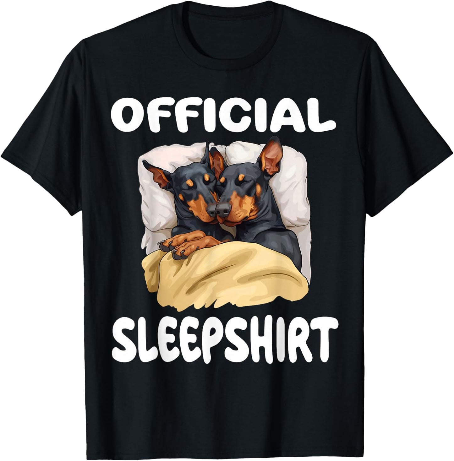 Doberman Pinscher Dog Official Sleepshirt Pajamas Nightgown T-Shirt - T-Shirt | Black