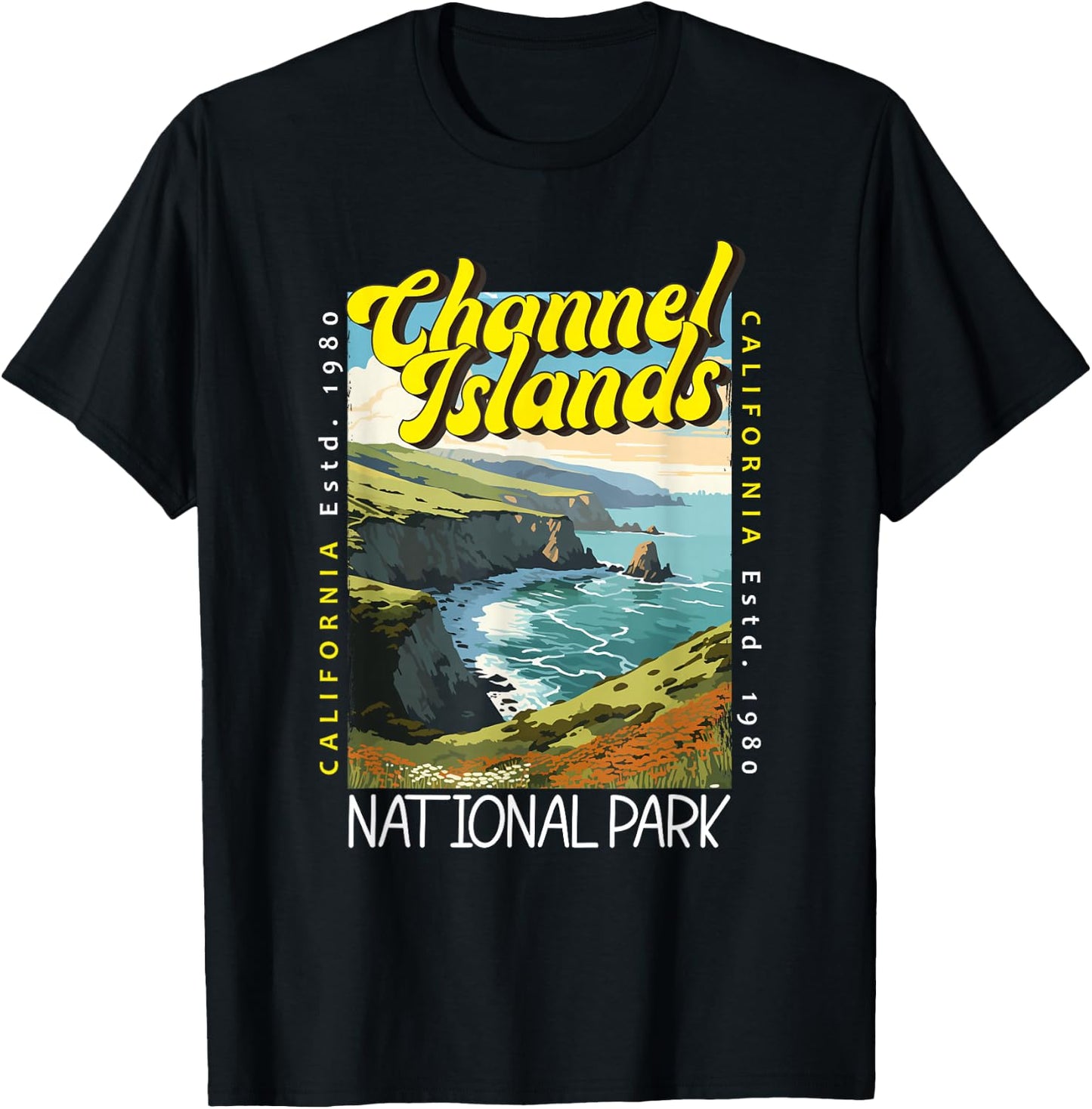 Channel Islands National Park California Distressed Vintage T-Shirt - T-Shirt | Black