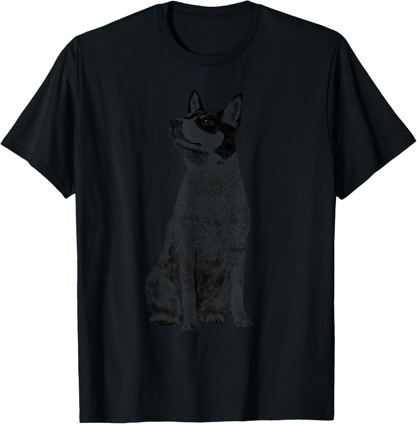 Sitting Australian Cattle Dog T-Shirt - T-Shirt | Black