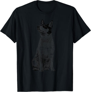 Sitting Australian Cattle Dog T-Shirt - T-Shirt | Black