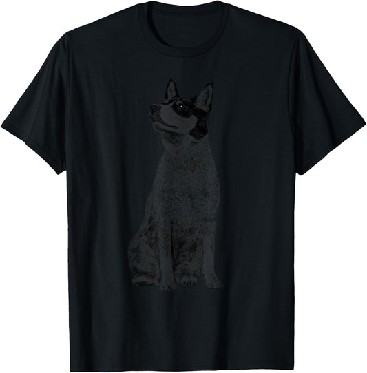 Sitting Australian Cattle Dog T-Shirt - T-Shirt | Black