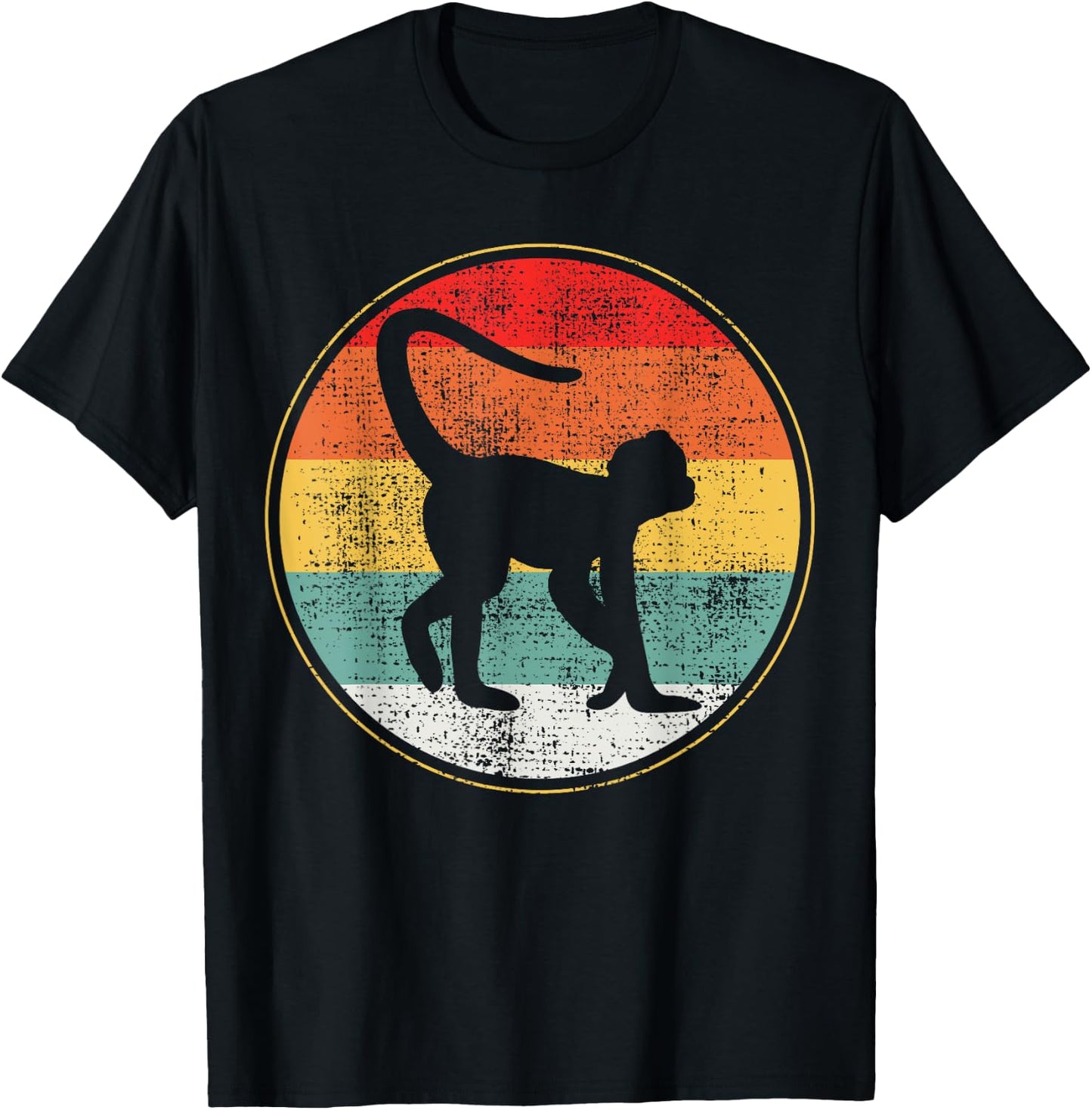 Spider Monkey Retro Vintage T-Shirt - T-Shirt | Black