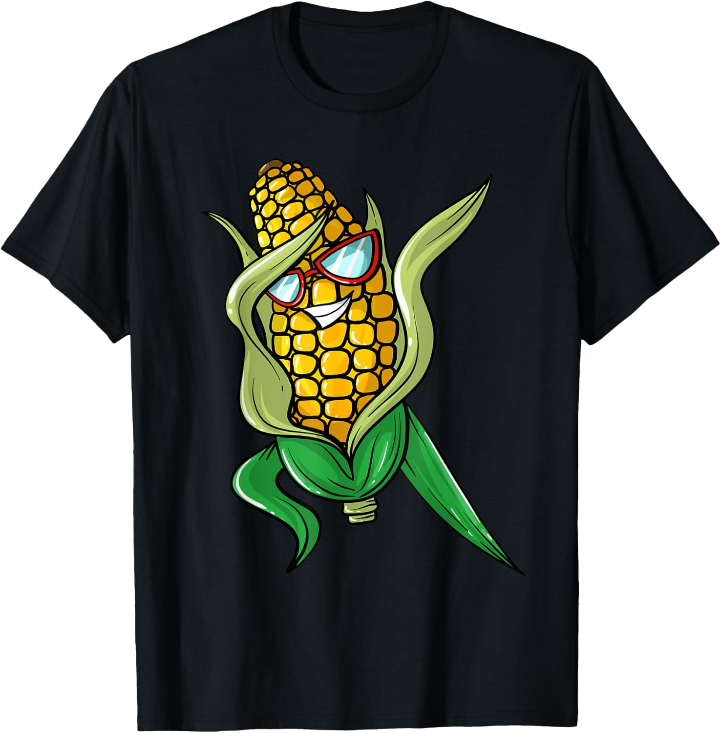 Funny Dabbing Corn Gift | Cute Dancing Farmers Men Women T-Shirt - T-Shirt | Black