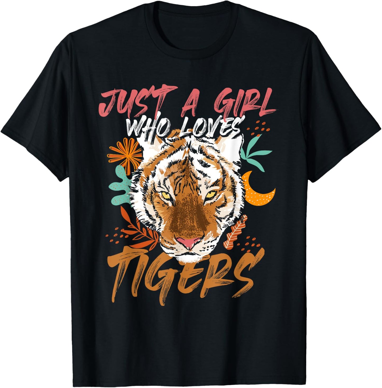 Just A Girl Who Loves Tigers Tiger T-Shirt - T-Shirt | Black