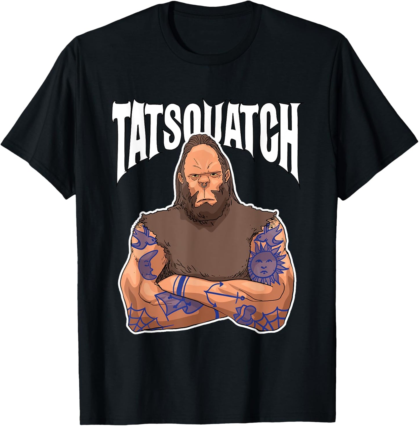 Funny Tattoo Inked Bigfoot Tatsquatch for Sasquatch Believer T-Shirt - T-Shirt | Black