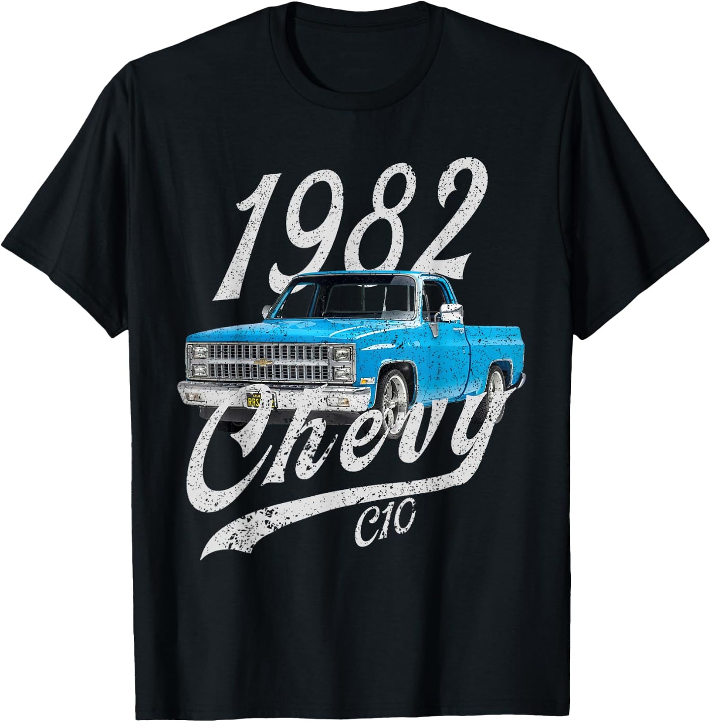 1982 Chevys C10 Pick Up Back of Rear Drawing T-Shirt - T-Shirt | Black