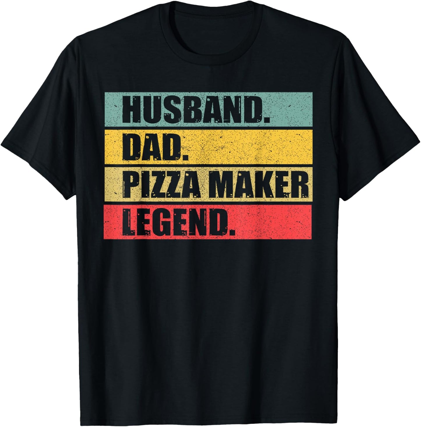 Husband Dad Pizza Maker Quote Vintage Fathers Day T-Shirt - T-Shirt | Black