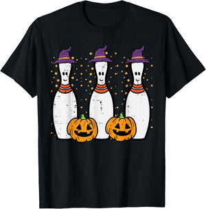Halloween Bowling Costume Bowler Men Women Kids Boys Youth T-Shirt - T-Shirt | Black