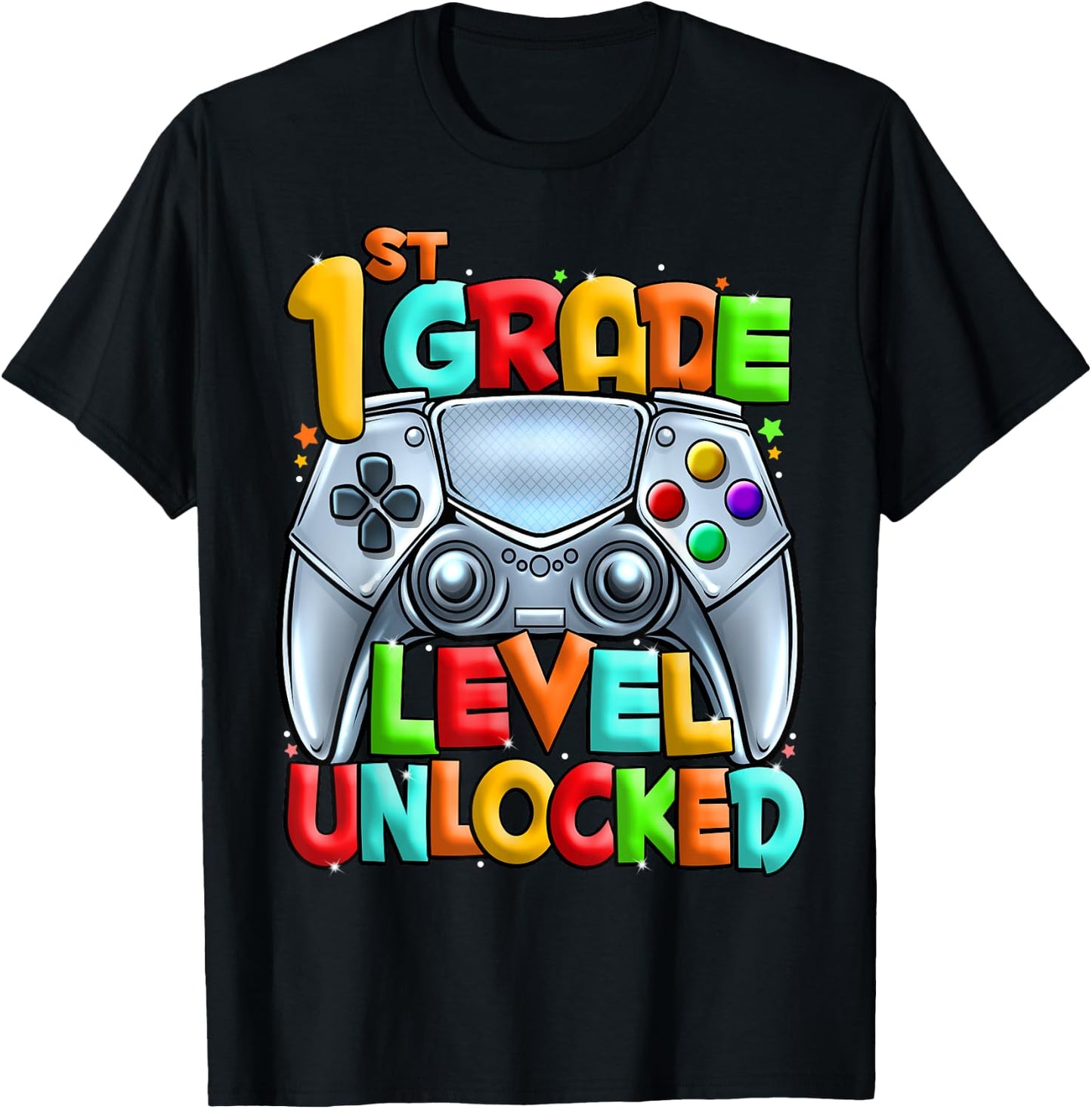 1st Grade Level Unlocked Video Gamer Back to School Kids T-Shirt - T-Shirt | Black