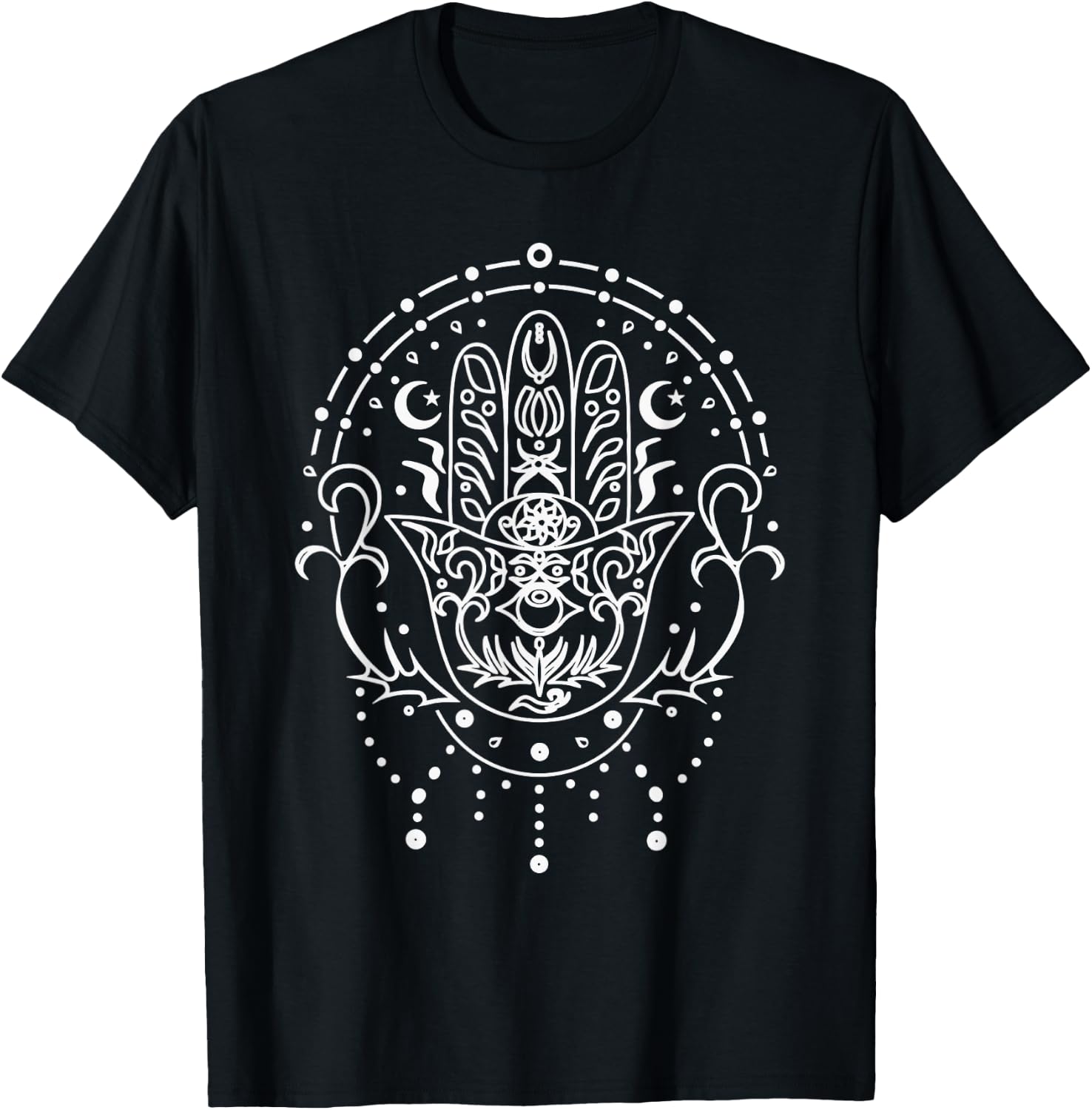 Hand of Fatima - Chamsa - Esoteric Spiritual Yoga T-Shirt - T-Shirt | Black
