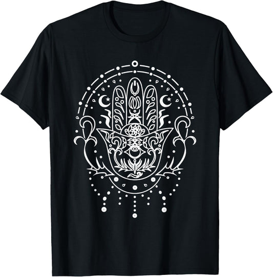 Hand of Fatima - Chamsa - Esoteric Spiritual Yoga T-Shirt - T-Shirt | Black