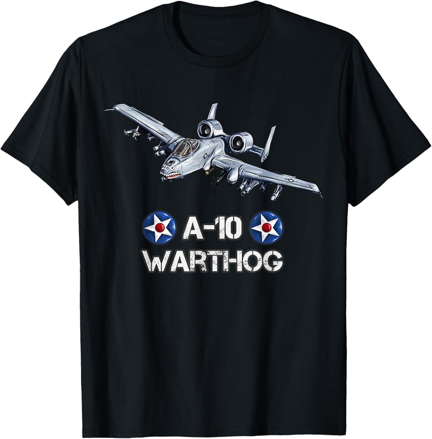 American Military Fighter Bomber A10 Warthog T-Shirt - T-Shirt | Black