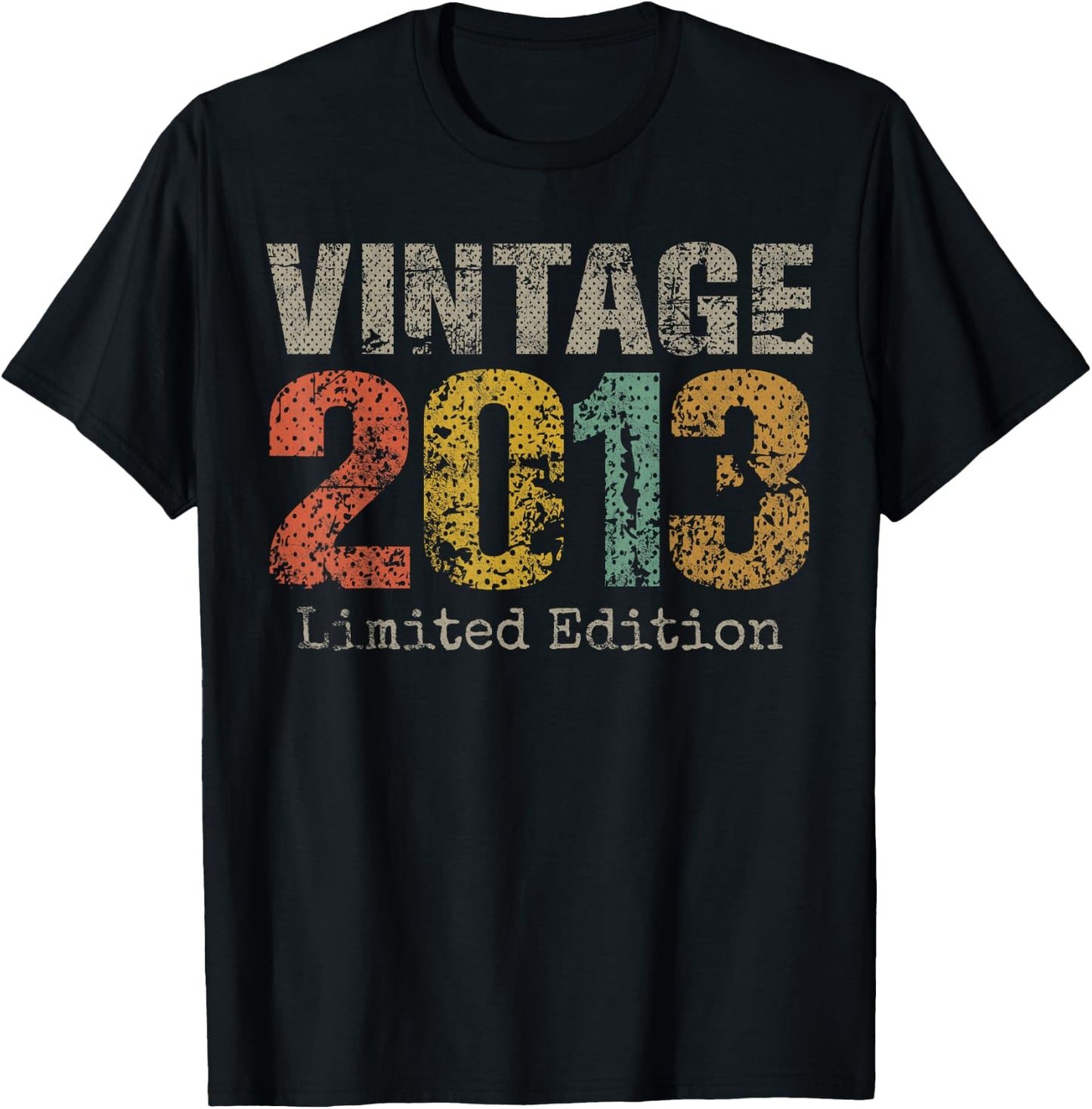 Vintage 2013 Limited Edition 12th Birthday Gifts 12 Year Old T-Shirt - T-Shirt | Black