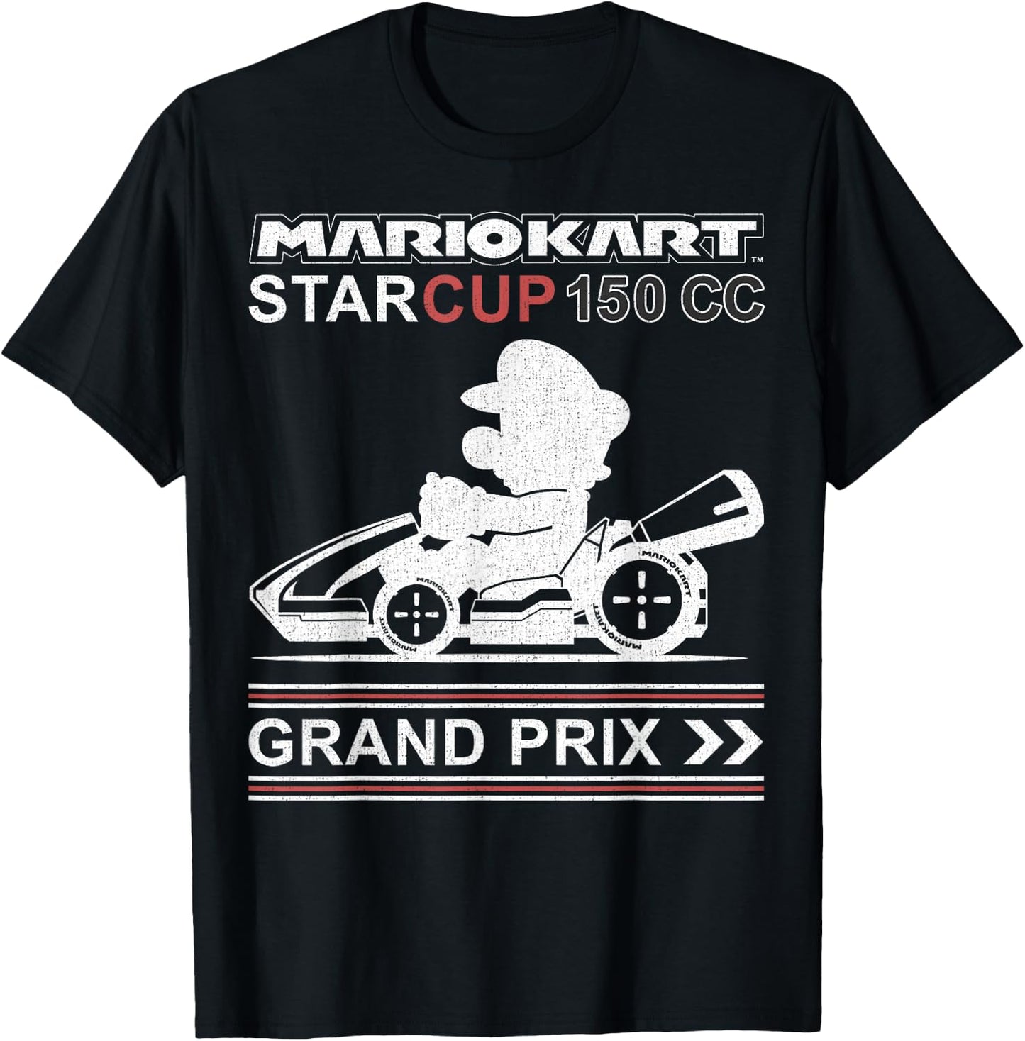 Mario Kart Star Cup Grand Prix Vintage Nintendo Race Car T-Shirt - T-Shirt | Black