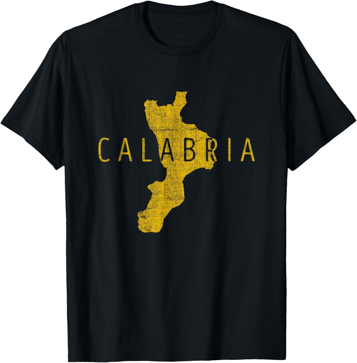 Calabrian Map Word Art - Calabria Italy Souvenir T-Shirt - T-Shirt | Black
