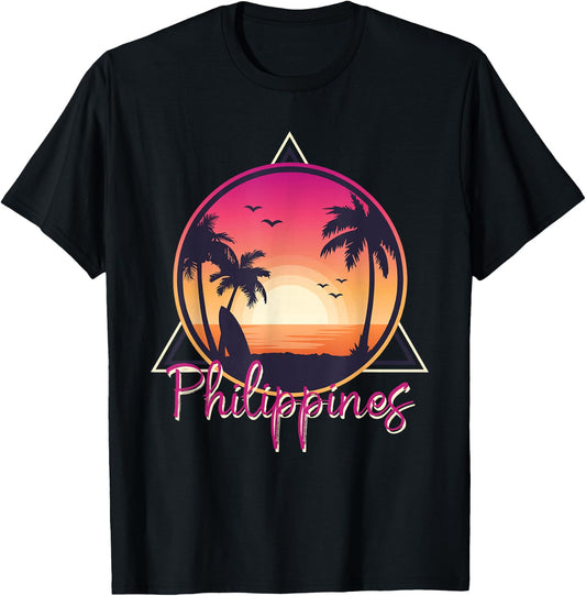 Philippine Pride Beach Surfing Gift Philippines T-Shirt - T-Shirt | Black