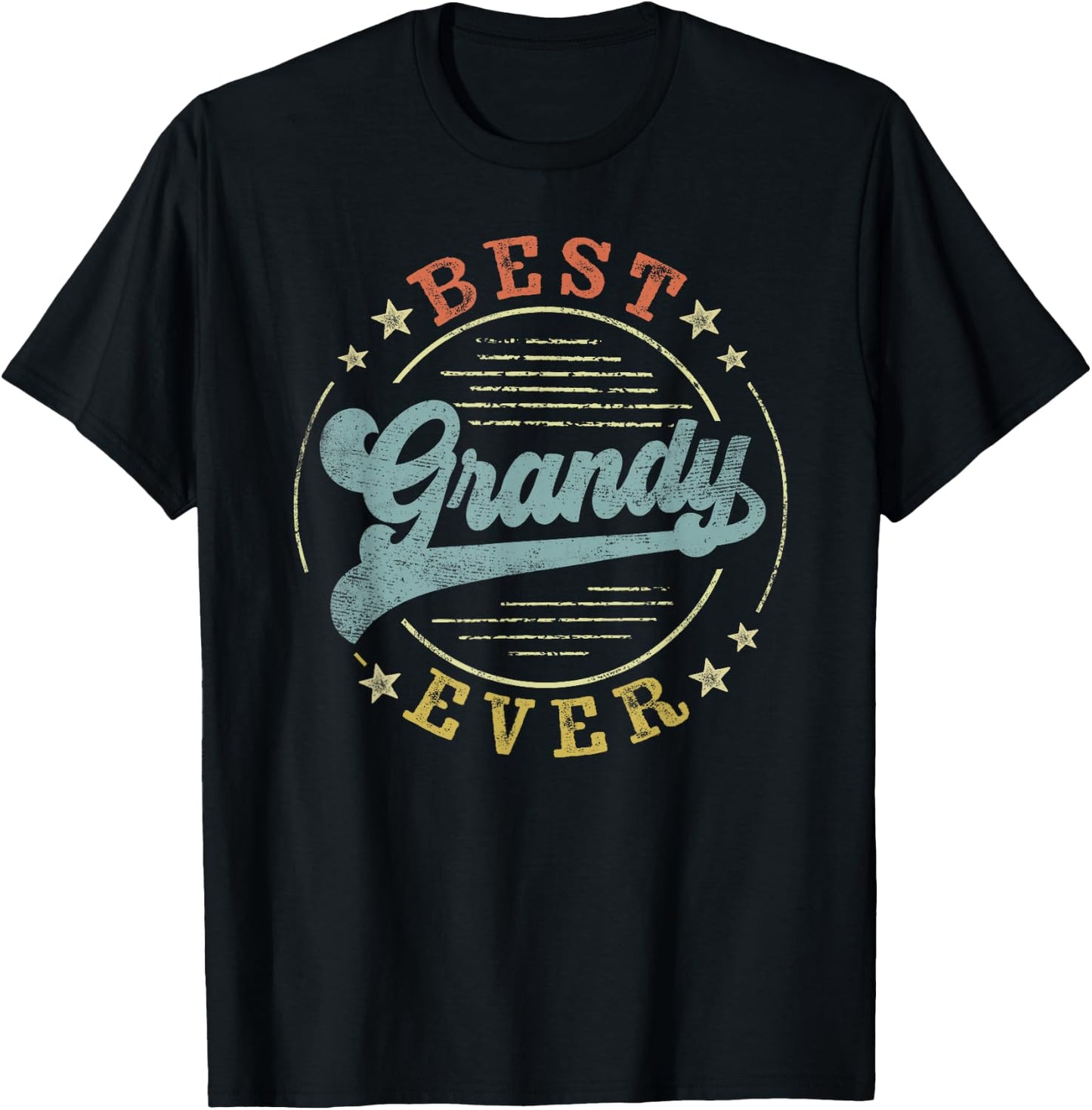 Best Grandy Ever Father's Day Grandy Gifts Vintage Emblem T-Shirt - T-Shirt | Black