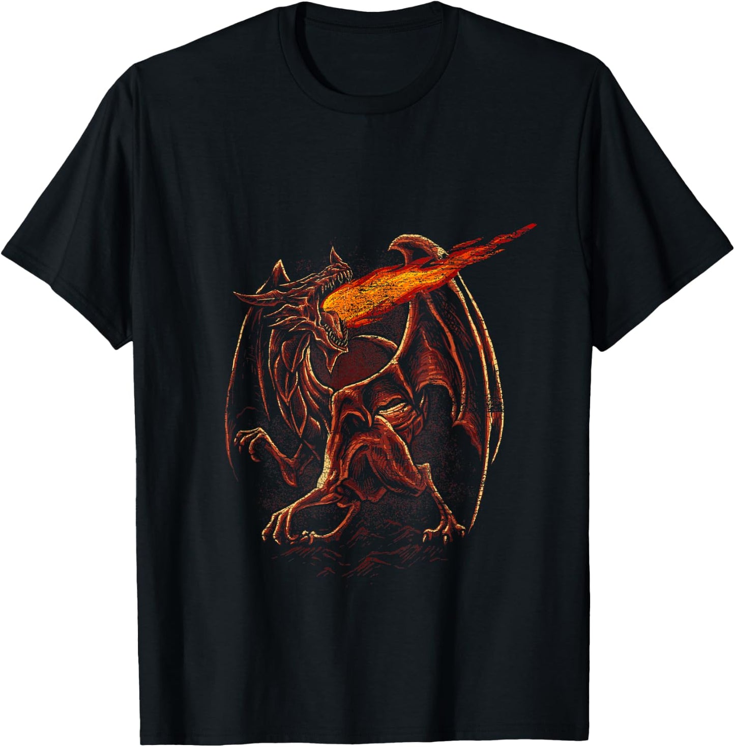 Fire Breathing Dragon T-Shirt - T-Shirt | Black
