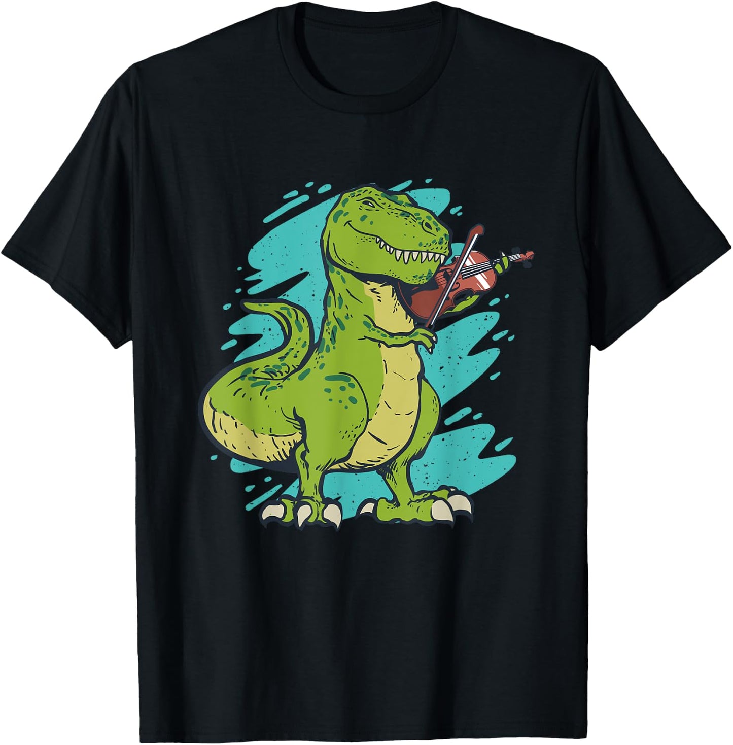 Dinosaur playing violin T-Shirt - T-Shirt | Black