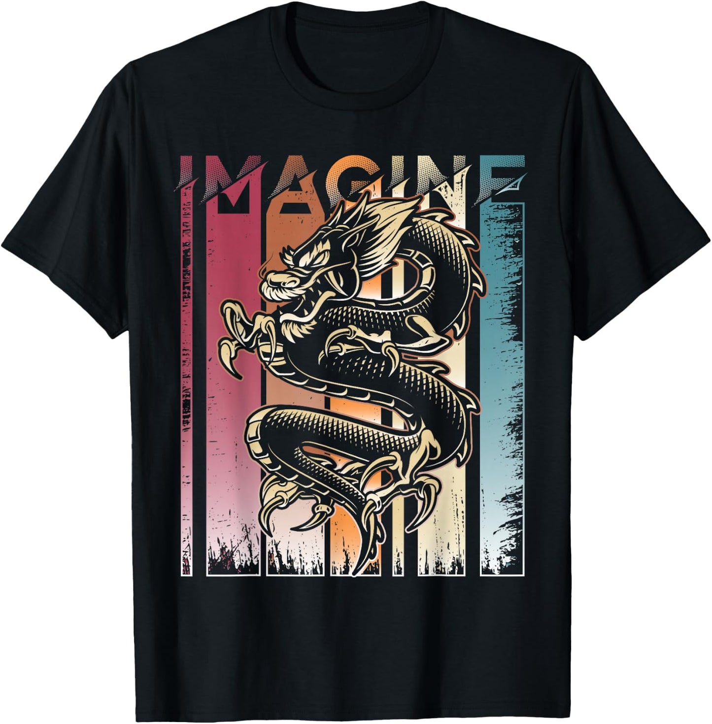 Imagine Dragon A Vintage Retro Cool Art T-Shirt - T-Shirt | Black