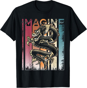 Imagine Dragon A Vintage Retro Cool Art T-Shirt - T-Shirt | Black