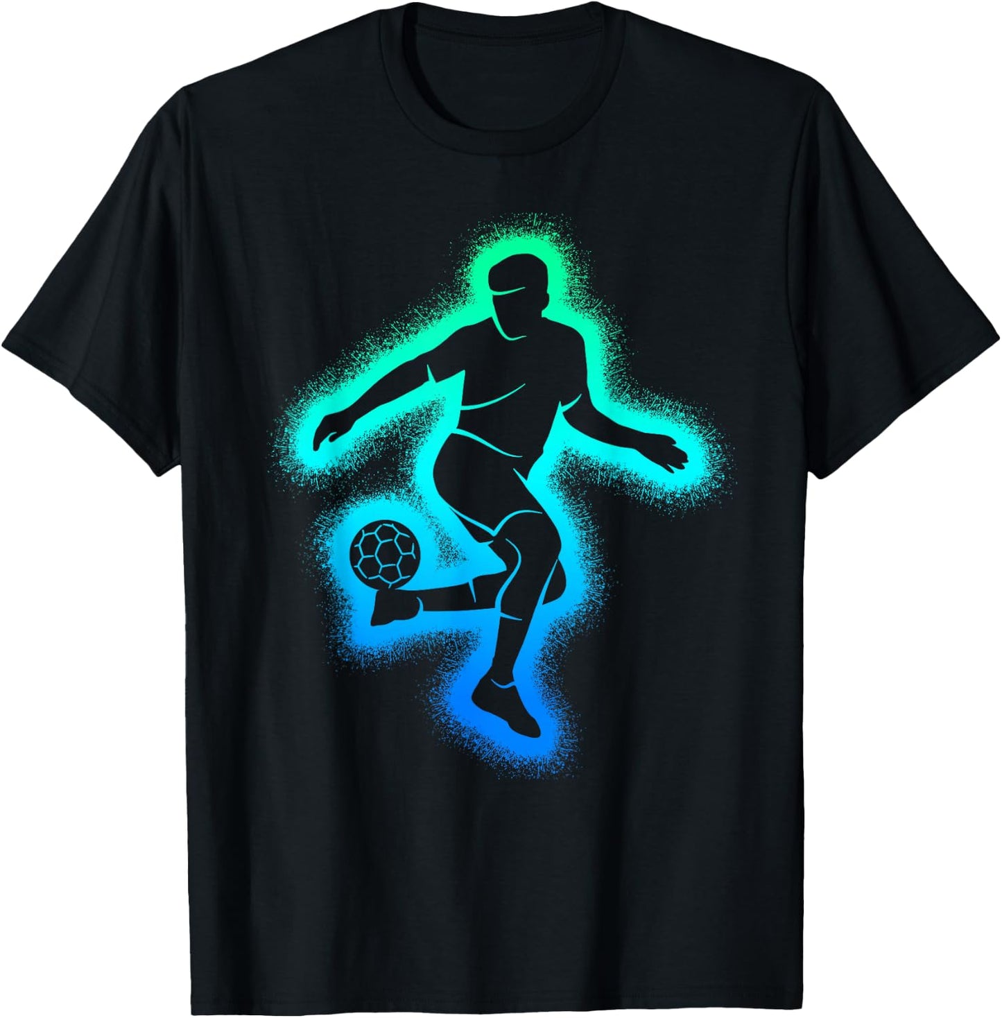 Soccer Game Kids Men Boys Soccer Player T-Shirt - T-Shirt | Black