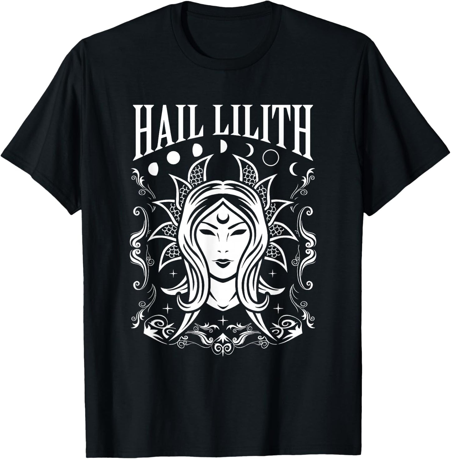 Dark Demon Occult Hail Lilith and Full Moon Cycle Women's T-Shirt - T-Shirt | Black