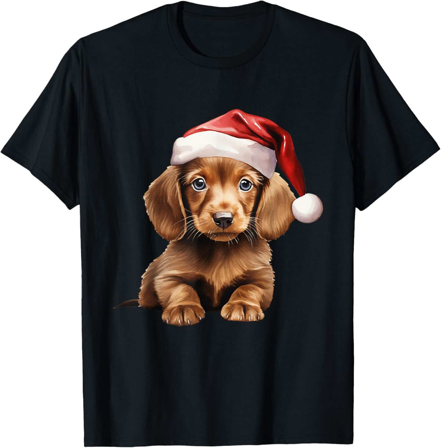 Christmas Winter Wiener & Dachshund T-Shirt - T-Shirt | Black