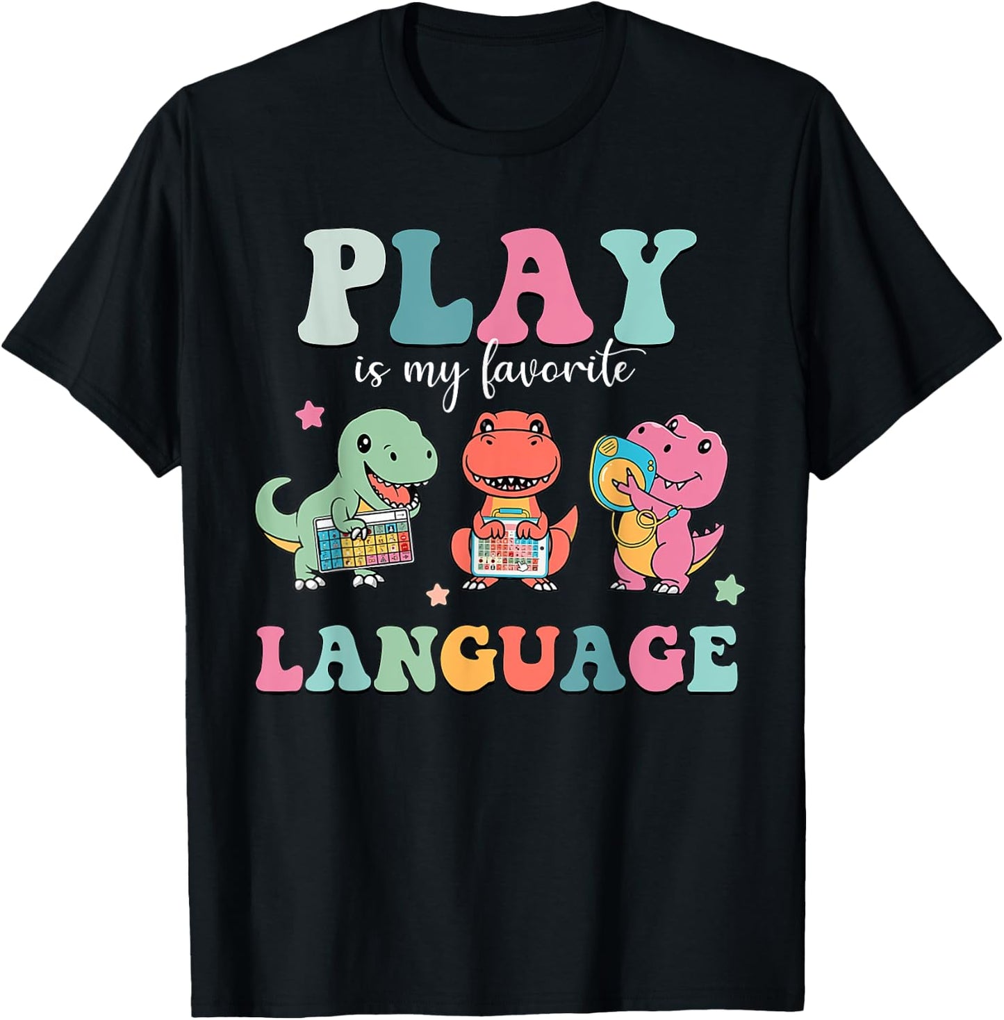 Speech Therapy Speech Language Pathologist SLP Dinosaur T-Shirt - T-Shirt | Black