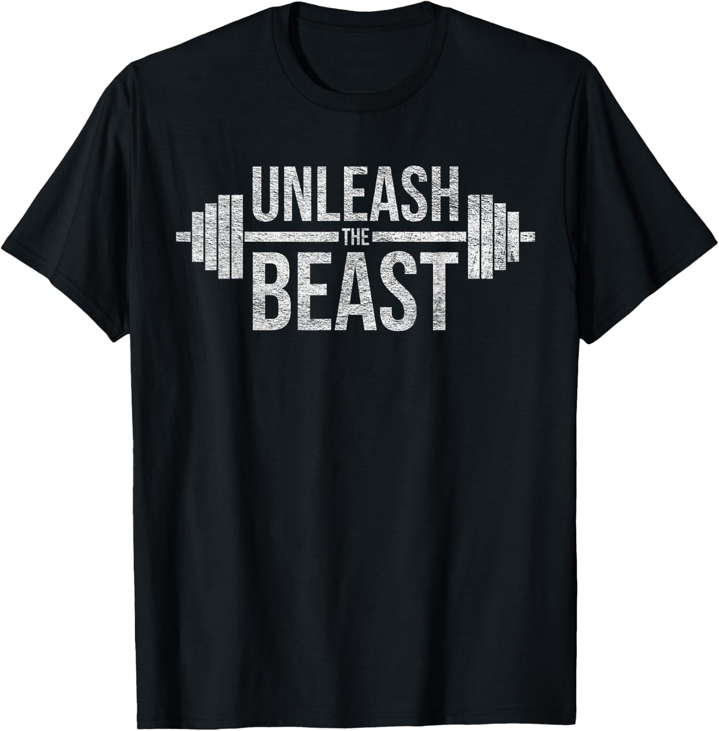 Unleash The Beast Barbell Weight Lifter Workout Training T-Shirt - T-Shirt | Black