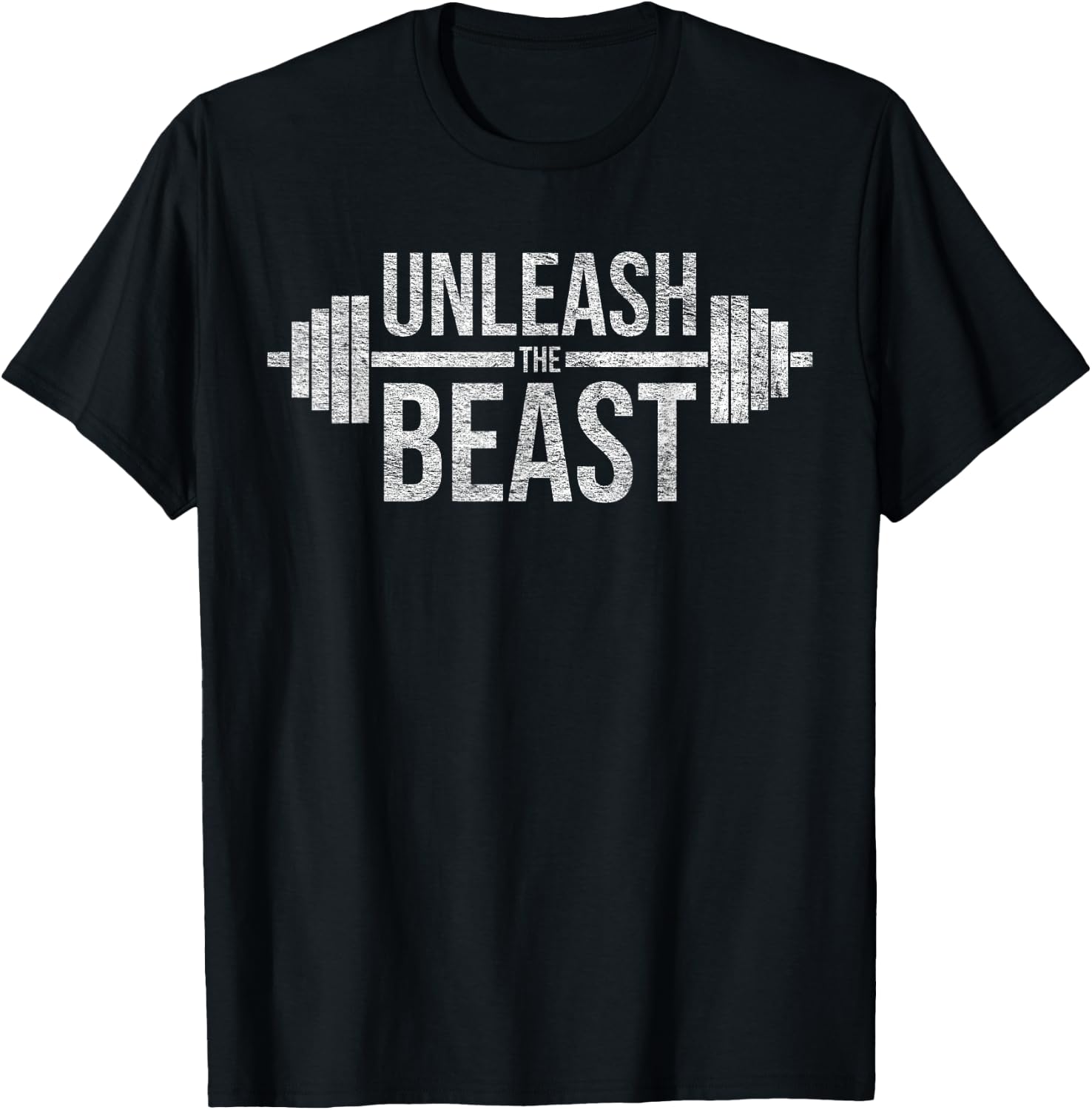 Unleash The Beast Barbell Weight Lifter Workout Training T-Shirt - T-Shirt | Black