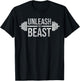 Unleash The Beast Barbell Weight Lifter Workout Training T-Shirt - T-Shirt | Black